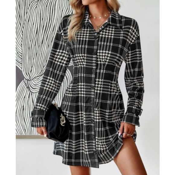 Plaid Button-Up Mini Dress - Picture 15 of 16
